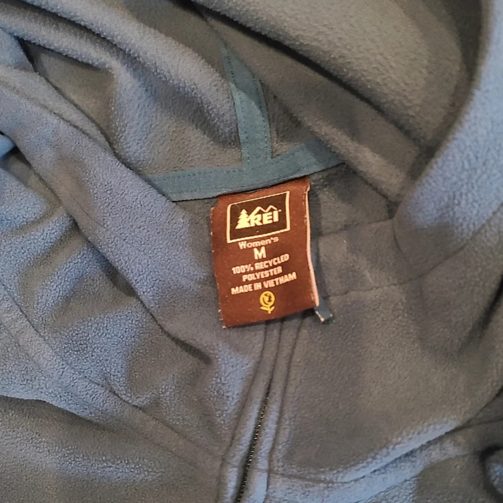 Rei blue fleeces jacket full zip women's Size M hooded - Picture 8 of 12